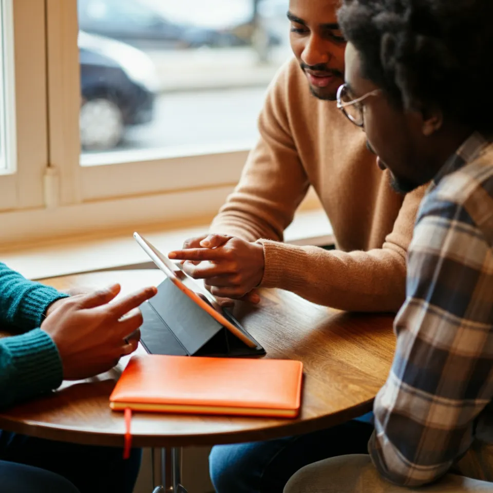 Persona reservando sesión de coaching en agenda digital